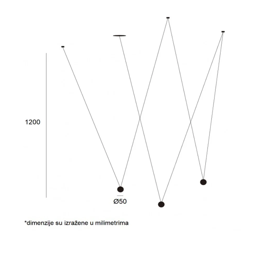 Vislica - Elegant LED Visilica sa 5 ili 3 Kugle